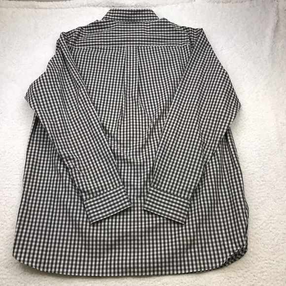 Cremieux Signaure Button Shirt Mens Large Dark Brown Gingham Check Long Sleeve - Picture 6 of 12